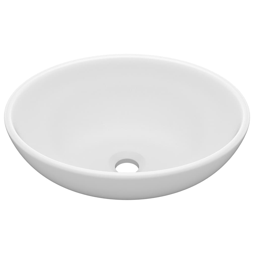 Luxury Basin Oval-shaped Matt White 40x33 cm Ceramic