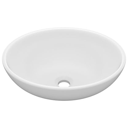 Luxury Basin Oval-shaped Matt White 40x33 cm Ceramic