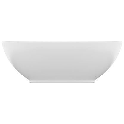 Luxury Basin Oval-shaped Matt White 40x33 cm Ceramic