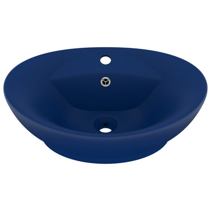 Luxury Basin Overflow Oval Matt Dark Blue 58.5x39 cm Ceramic