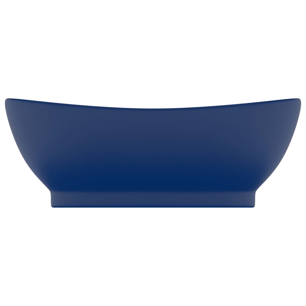 Luxury Basin Overflow Oval Matt Dark Blue 58.5x39 cm Ceramic