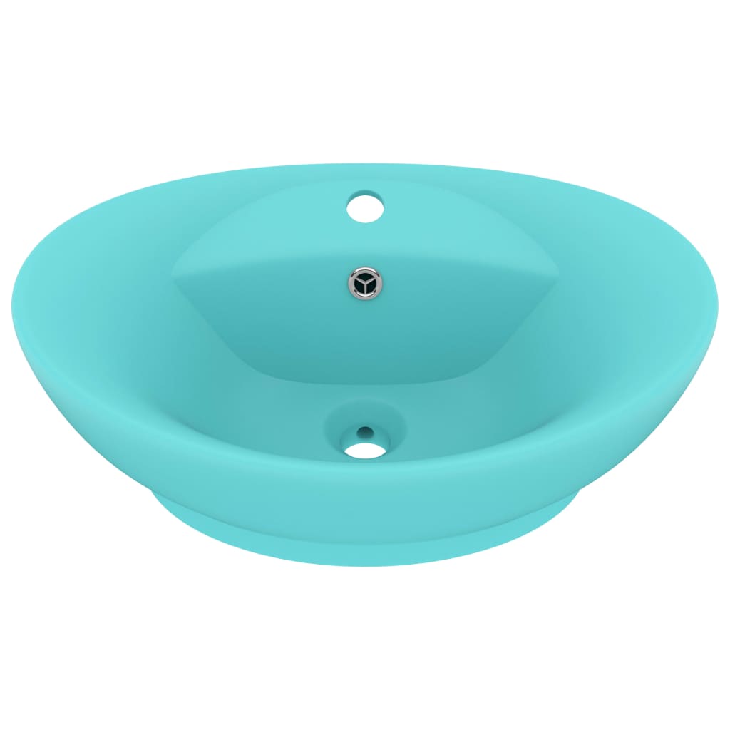 Luxury Basin Overflow Oval Matt Light Green 58.5x39 cm Ceramic