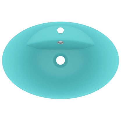 Luxury Basin Overflow Oval Matt Light Green 58.5x39 cm Ceramic