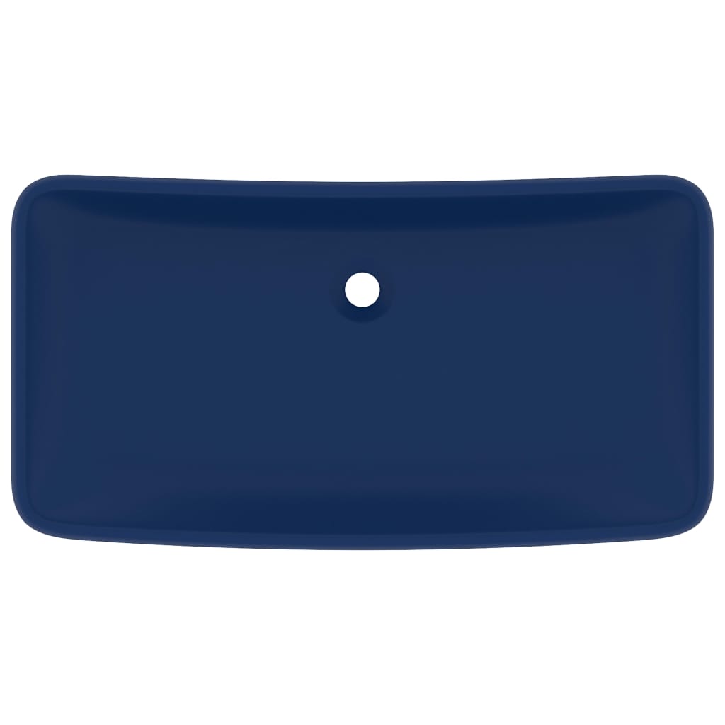 Luxury Basin Rectangular Matt Dark Blue 71x38 cm Ceramic