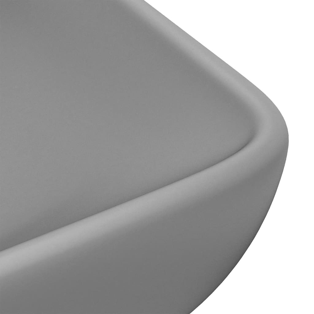 Luxury Basin Rectangular Matt Light Grey 71x38 cm Ceramic
