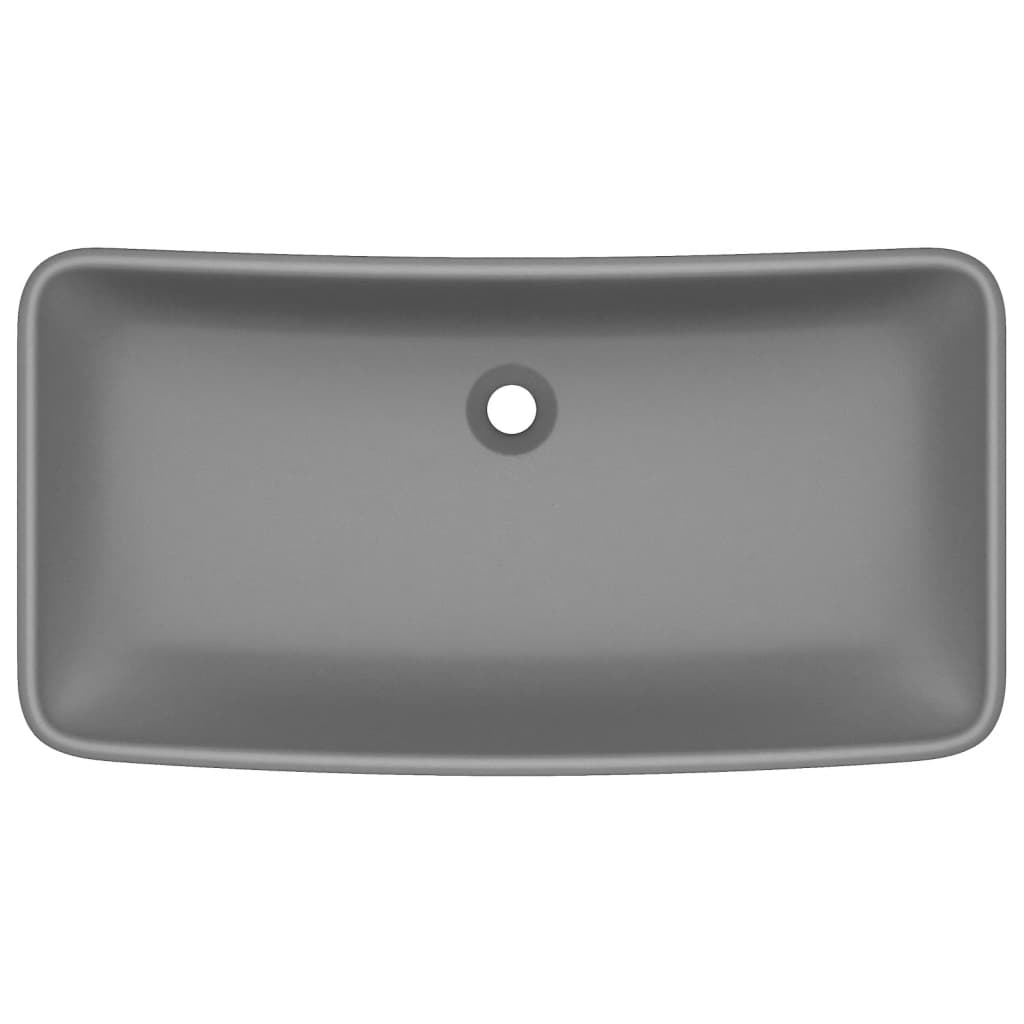 Luxury Basin Rectangular Matt Dark Grey 71x38 cm Ceramic