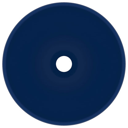 Luxury Bathroom Basin Round Matt Dark Blue 32.5x14 cm Ceramic