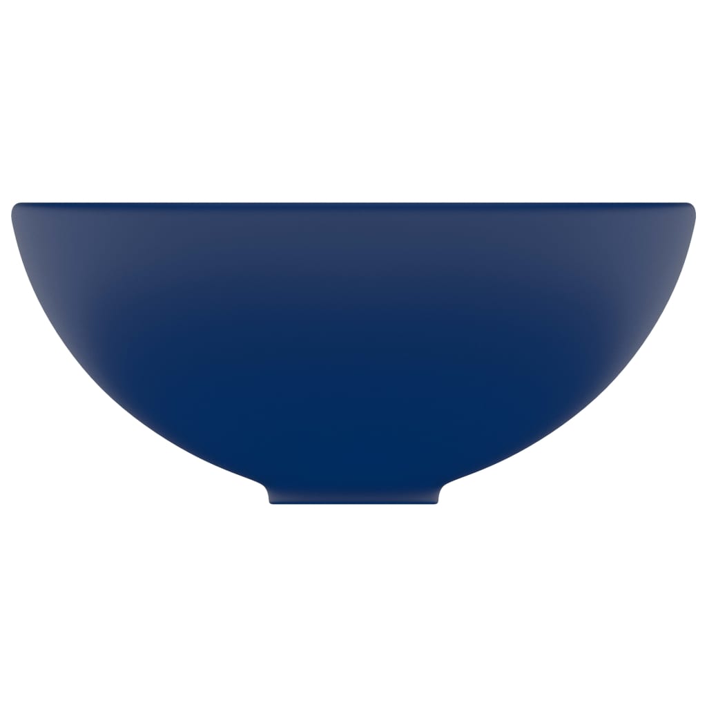 Luxury Bathroom Basin Round Matt Dark Blue 32.5x14 cm Ceramic