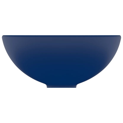 Luxury Bathroom Basin Round Matt Dark Blue 32.5x14 cm Ceramic