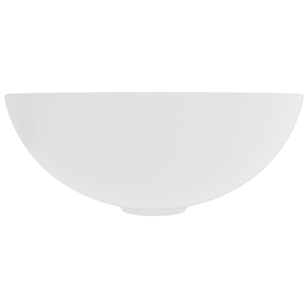 Bathroom Sink Ceramic Matt White Round