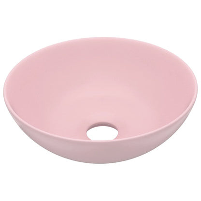 Bathroom Sink Ceramic Matt Pink Round