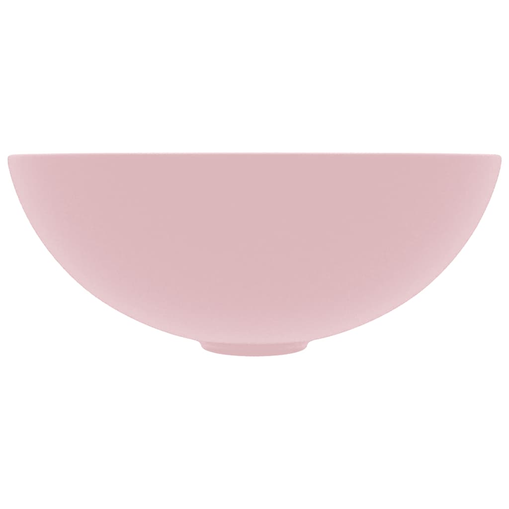 Bathroom Sink Ceramic Matt Pink Round