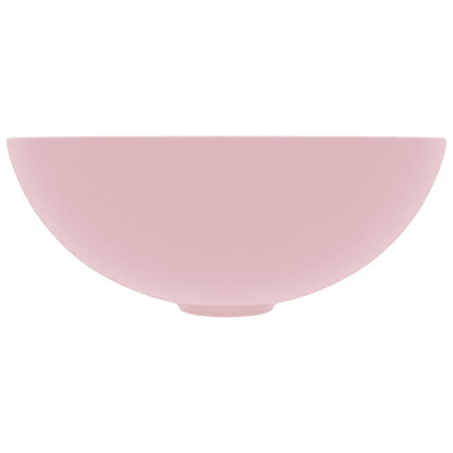 Bathroom Sink Ceramic Matt Pink Round