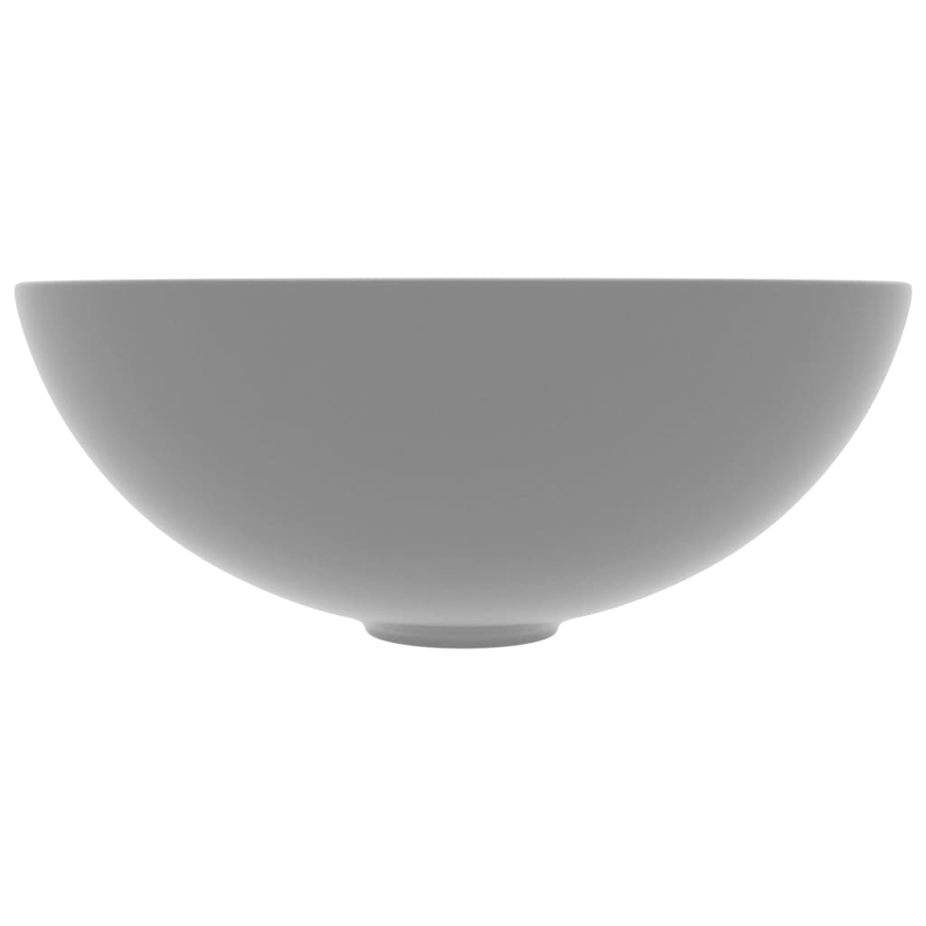 Bathroom Sink Ceramic Light Grey Round