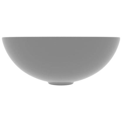 Bathroom Sink Ceramic Light Grey Round