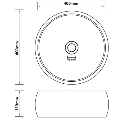 Luxury Wash Basin Round Matt Cream 40x15 cm Ceramic