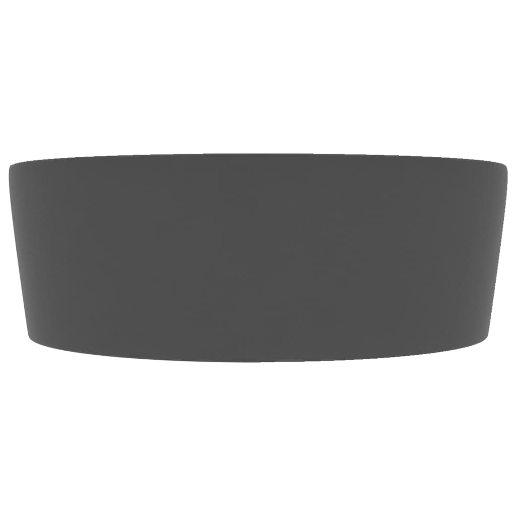 Luxury Wash Basin with Overflow Matt Dark Grey 36x13 cm Ceramic