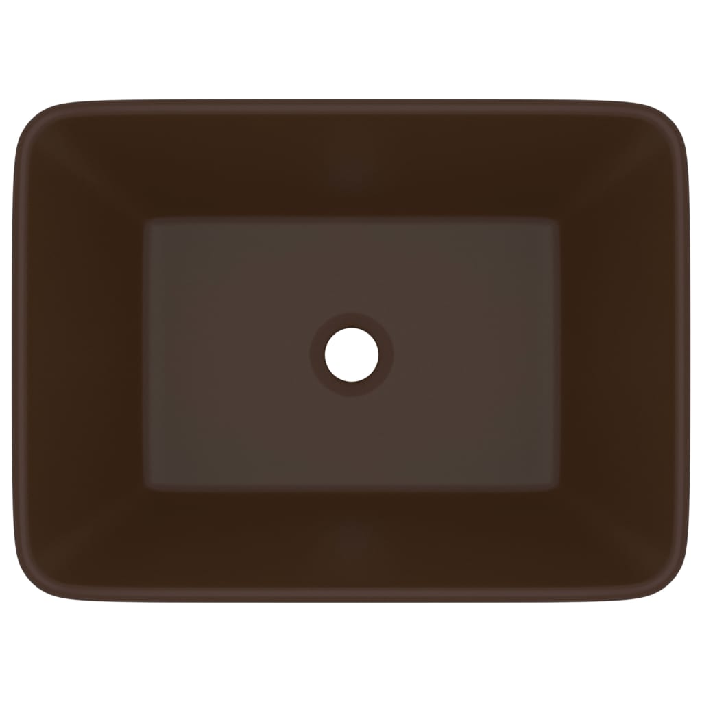 Luxury Wash Basin Matt Dark Brown 41x30x12 cm Ceramic