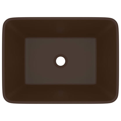 Luxury Wash Basin Matt Dark Brown 41x30x12 cm Ceramic