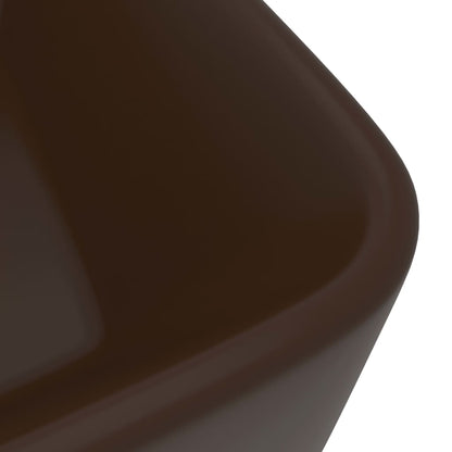 Luxury Wash Basin Matt Dark Brown 41x30x12 cm Ceramic