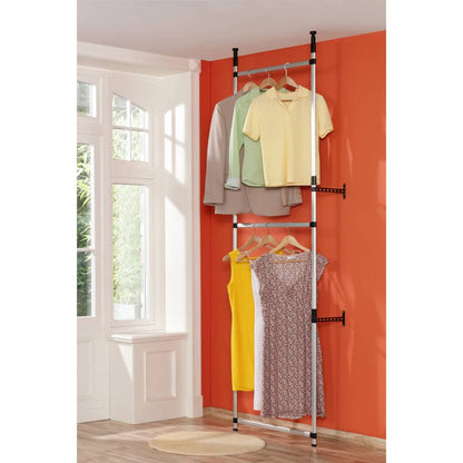 Telescopic Wardrobe System with Rods Aluminium