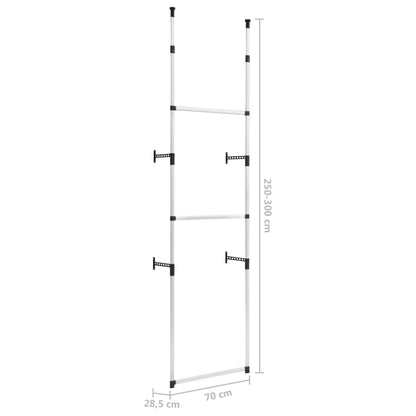 Telescopic Wardrobe System with Rods Aluminium