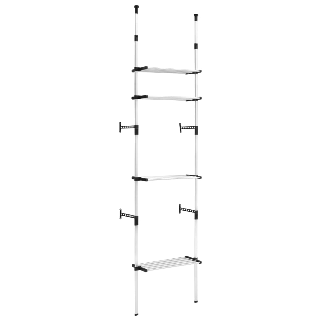 Telescopic Wardrobe System with Shelves Aluminium