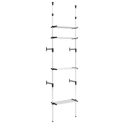 Telescopic Wardrobe System with Shelves Aluminium