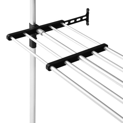 Telescopic Wardrobe System with Rods and Shelf Aluminium