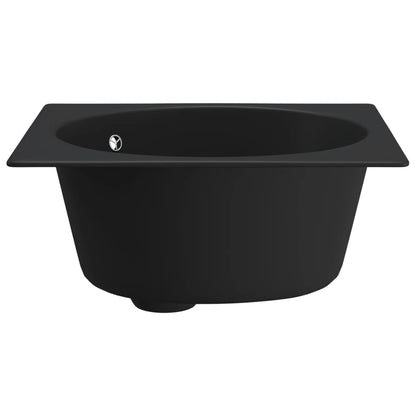 Kitchen Sink with Overflow Hole Black Granite