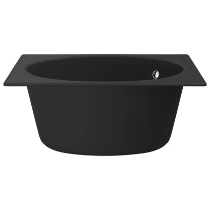 Kitchen Sink with Overflow Hole Black Granite