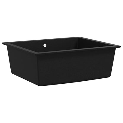 Kitchen Sink with Overflow Hole Black Granite