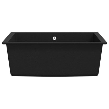 Kitchen Sink with Overflow Hole Black Granite