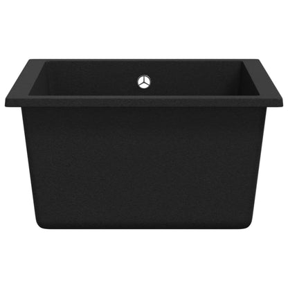 Kitchen Sink with Overflow Hole Black Granite