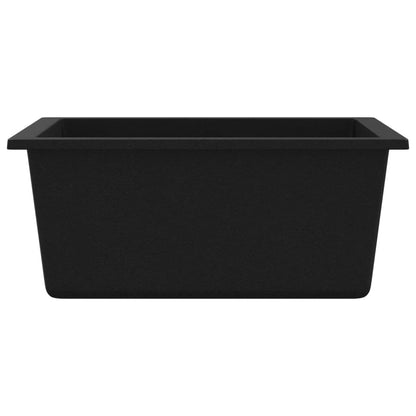 Kitchen Sink with Overflow Hole Black Granite