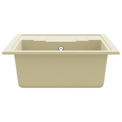 Kitchen Sink with Overflow Hole Oval Beige Granite