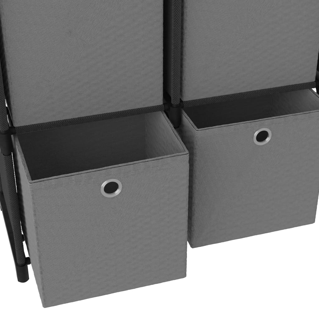 5-Cube Display Shelf with Boxes Black 103x30x72.5 cm Fabric