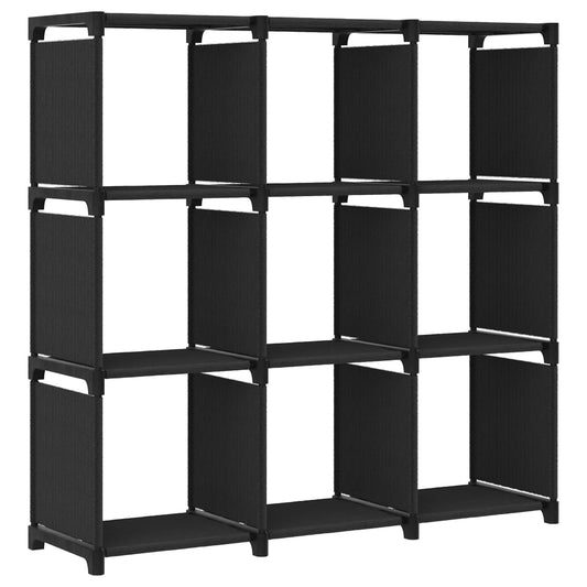 9-Cube Display Shelf Black 103x30x107.5 cm Fabric