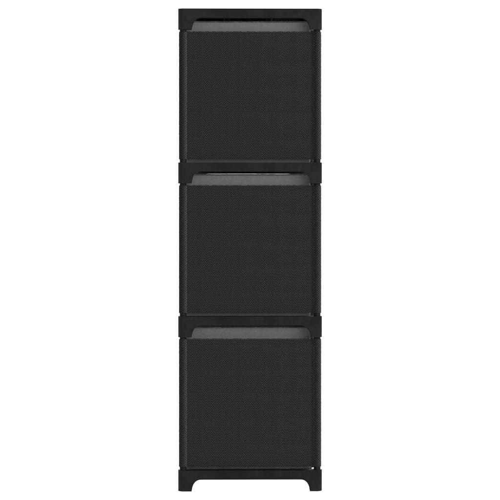 9-Cube Display Shelf with Boxes Black 103x30x107.5 cm Fabric