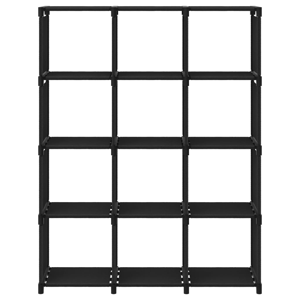 12-Cube Display Shelf Black 103x30x141 cm Fabric