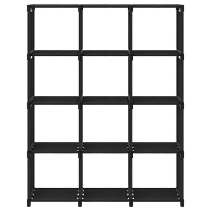 12-Cube Display Shelf Black 103x30x141 cm Fabric