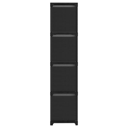 12-Cube Display Shelf with Boxes Black 103x30x141 cm Fabric