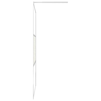 Walk-in Shower Wall ESG Glass with Stone Design 115x195 cm