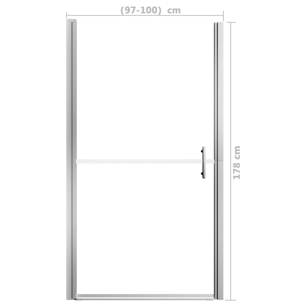 Shower Door Frost Tempered Glass 100x178 cm