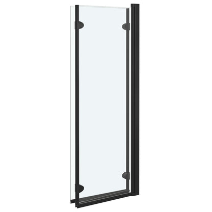 Folding Shower Enclosure 3 Panels ESG 130x138 cm Black