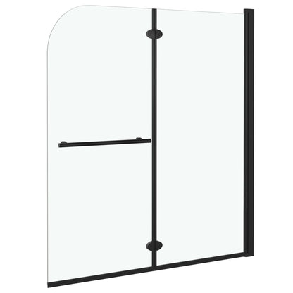 Folding Shower Enclosure 2 Panels ESG 120x140 cm Black