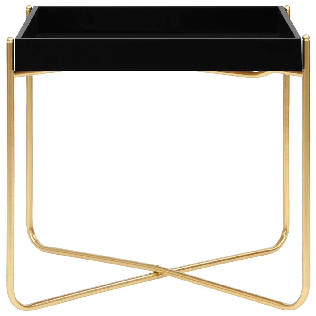 Side Table Black and Gold 38x38x38.5 cm MDF