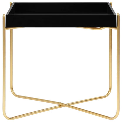 Side Table Black and Gold 38x38x38.5 cm MDF