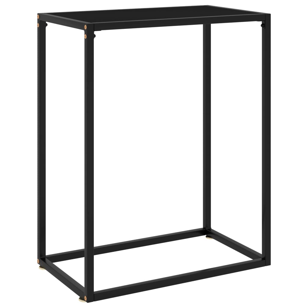 Console Table Black 60x35x75 cm Tempered Glass