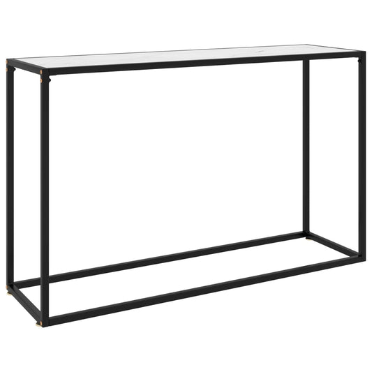 Console Table White 120x35x75 cm Tempered Glass